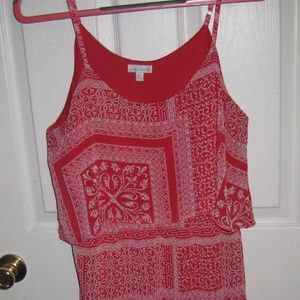 Charming Charlie Red & White High-Low Hem Dress